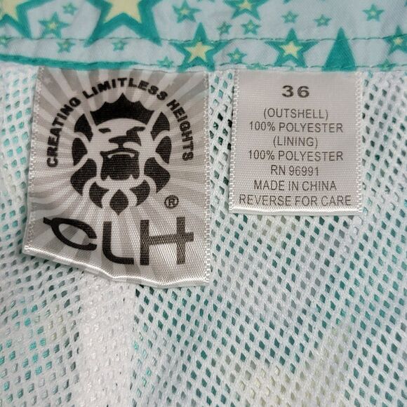 Creating Limitless Heights Swim Trunks Teal Stars - Size 36 - Picture 3 of 3